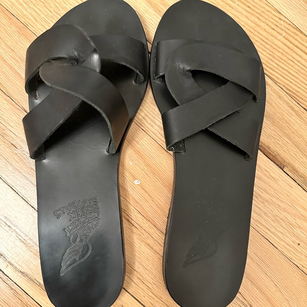 Ancient Green Sandals Desmos 37 6.5 black leather